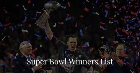 Year Wise All Super Bowl Winners List From 1967 To 2024