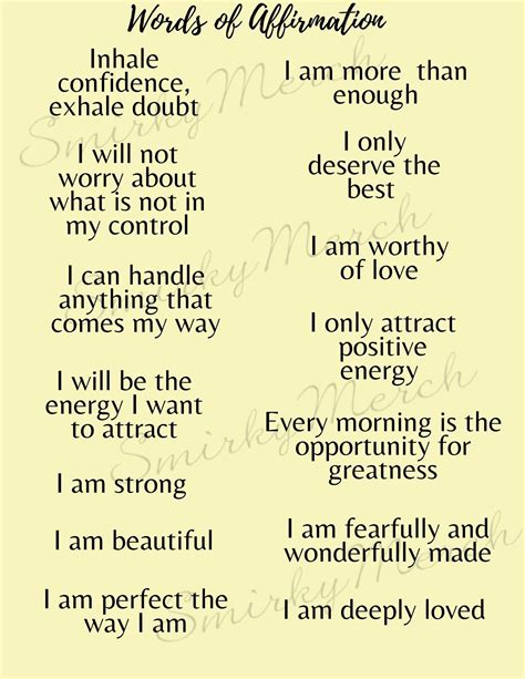 DIGITAL DOWNLOAD of a List of Words of Affirmations. Available to Download in Svg, Pdf, Png and ...