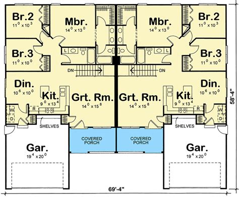 Traditional Multi-Family Home Plan - 40393DB | Architectural Designs - House Plans