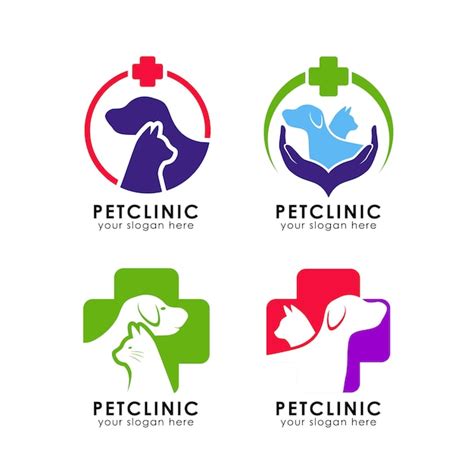 Pet clinic logo template | Premium Vector