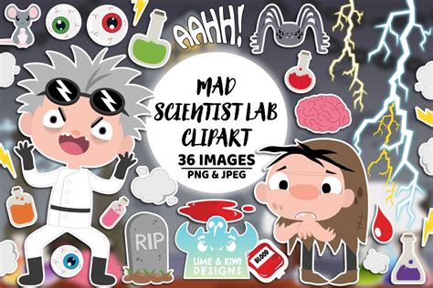 Mad Scientist Lab Clipart | People Illustrations ~ Creative Market