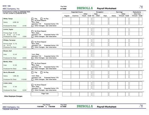 Payroll Checklist Template Excel