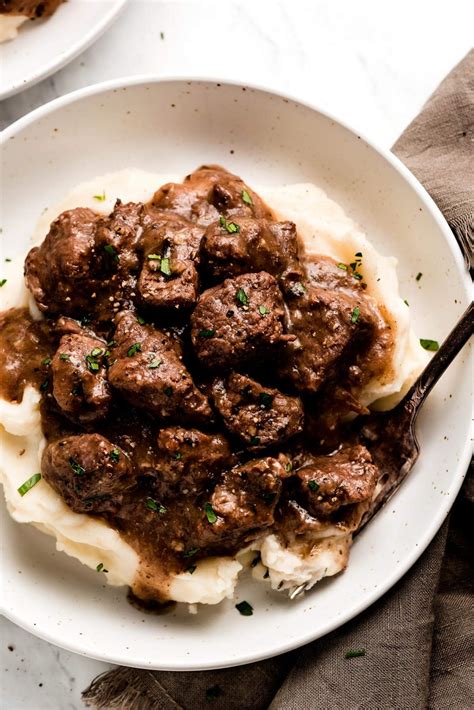 Instant Pot Beef Tips & Gravy - Garnish & Glaze