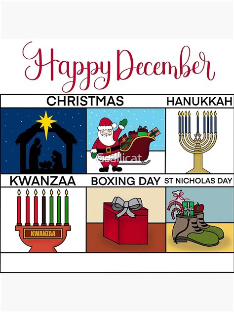 "Happy December Holiday Christmas, Hanukkah, Kwanzaa, Boxing Day, St ...