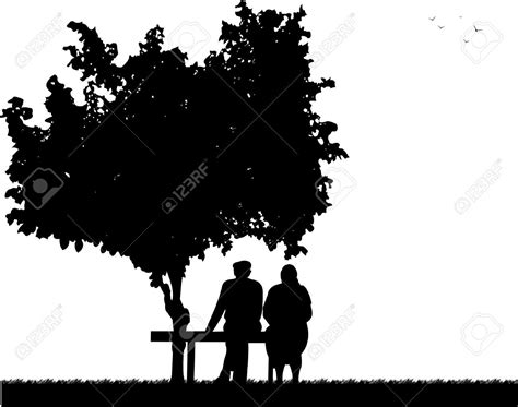 Old couples, Silhouette stencil, Silhouette