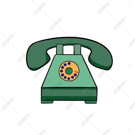 Phone Green Clipart Vector, Phone Cartoon Hand Drawn Wind Green Phone, Phone, Communication ...