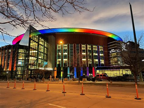 Ball Arena lit up for pride night! : r/denvernuggets