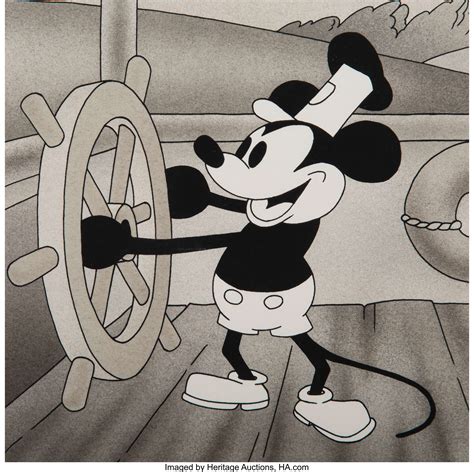 Mickey Mouse "Steamboat Willie" Display Print (Walt Disney, c. | Lot ...