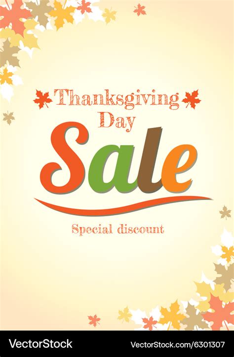 Thanksgiving day sale poster Royalty Free Vector Image