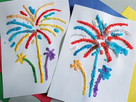 Fireworks Salt Painting Craft for Kids | Fourth of July Art Activity