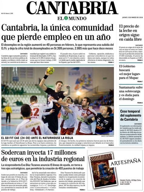 Newspaper Cantabria - El Mundo (Spain). Newspapers in Spain. Today's ...