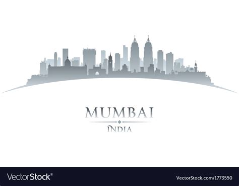 Mumbai India city skyline silhouette Royalty Free Vector