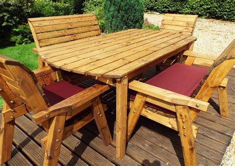 Buy Charles Taylor: Wooden Six Seat Rectangular Garden Furniture Set ...