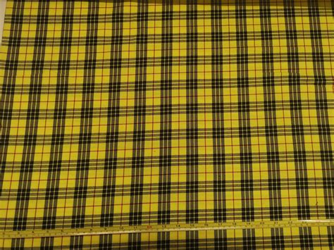 Yellow/Black - Tartan Fabric - PolyViscose - Metre/Half - 59 (150cm) wide