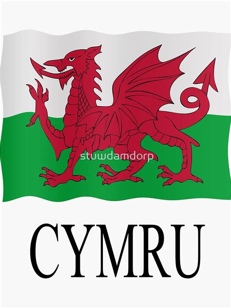 "Welsh flag" Sticker by stuwdamdorp | Redbubble