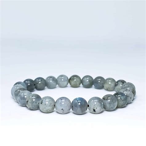 Labradorite Bracelet | Beaded Gray Labradorite Bracelet