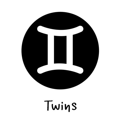 White Twins zodiac sign on a black circle. 9255010 Vector Art at Vecteezy