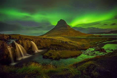 Aurora Borealis and Mountain Wallpaper, HD Nature 4K Wallpapers, Images ...