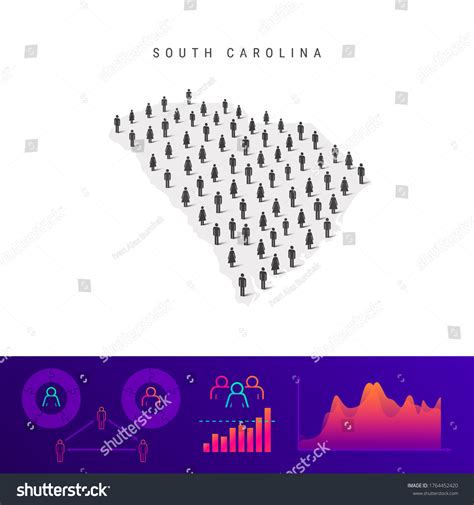 South Carolina People Map Detailed Silhouette Stock Illustration ...