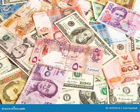 Background from Paper Money of the Different Countries. Global Currency ...