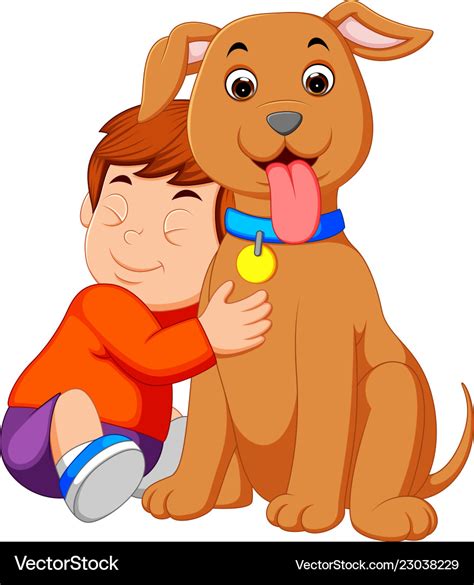 A Boy And His Dog Clipart Images