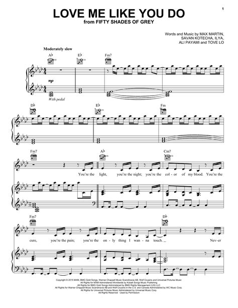 Love Me Like You Do sheet music by Ellie Goulding (Piano, Vocal ...