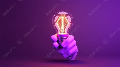 Hand With Light Bulb In Purple 3d Animation Stock Footage Powerpoint Background For Free ...