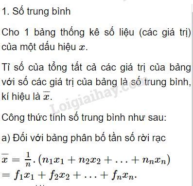 Lý thuyết số trung bình cộng - số trung vị, mốt | SGK Toán lớp 10