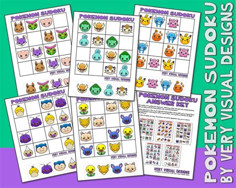 KIDS PICTURE SUDOKU Pokémon Printable Puzzles for Beginners : - Etsy