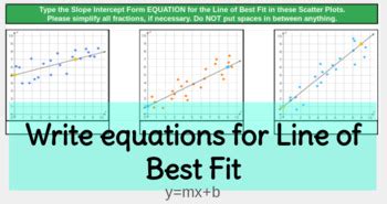 Line Of Best Fit Equation Teaching Resources | TPT