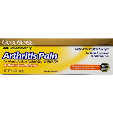 GoodSense Arthritis Pain Gel (Compare to Voltaren Gel) 3.53 oz ...