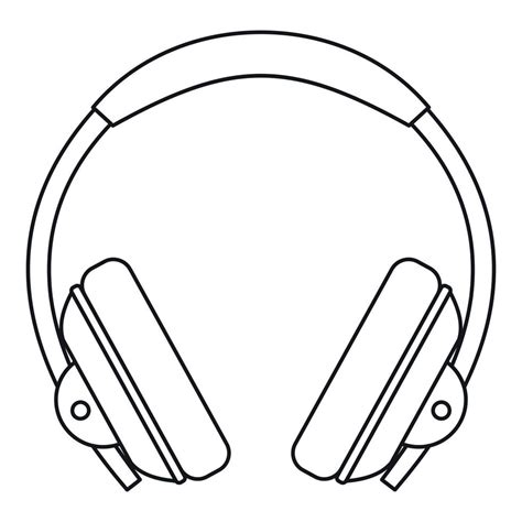 Headphone icon, outline style 15211307 Vector Art at Vecteezy