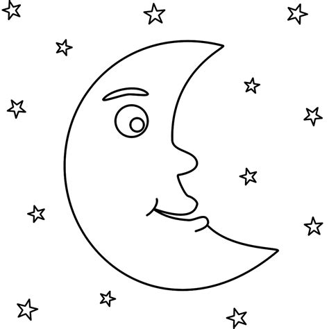 The Moon Coloring Pages | Moon coloring pages, Coloring pages, Star ...