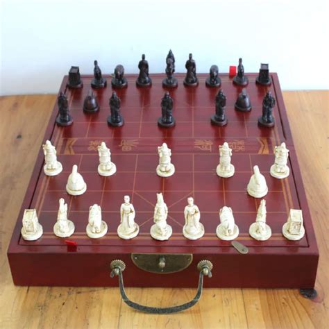 33*18*9CM Three dimensional Chinese chess folding chess board Terracotta Army Chinese chess ...