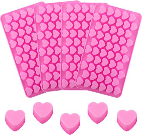 Amazon.com: Tatuo 4 Pack Heart Molds Silicone Heart Shaped Chocolate ...