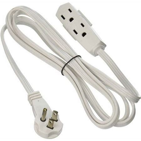 SlimLine 2241 Flat Plug Extension Cord, 3-Wire, White, 8' - Walmart.com