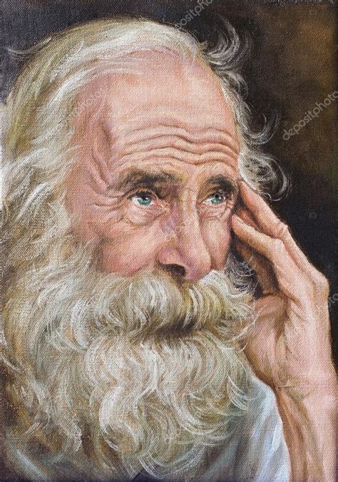 Oil painting of an old man thoughtfully Stock Photo by ©robangel69 70340353