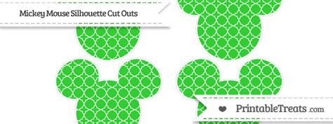 Lime Green Quatrefoil Pattern Medium Mickey Mouse Silhouette Cut Outs — Printable Treats.com