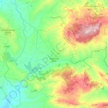 Sambuca di Sicilia topographic map, elevation, terrain