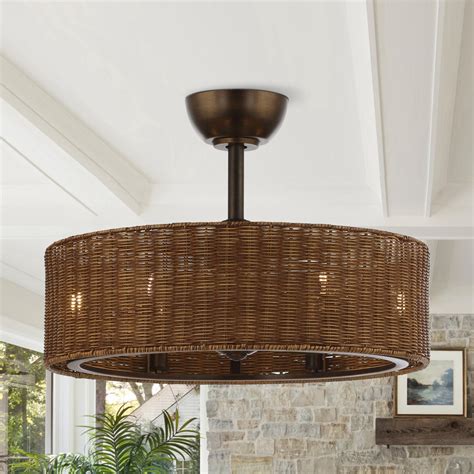 Wicker Outdoor Ceiling Fans With Lights | Shelly Lighting