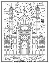 Mosque Coloring Pages Free Printables  Sheets For Kids sketch template