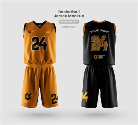 Premium PSD | Jersey Mockup for Basketball Club front and back view