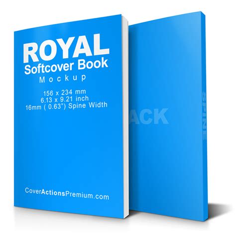 Royal Softcover Book Mockup -16mm Spine | Cover Actions Premium | Mockup PSD Template