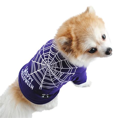 Halloween Dog Purple Clothing Cotton T shirt Puppy Costume 10.15-in Dog Vests from Home & Garden ...