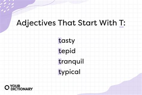 Adjectives That Start With “T” | List of Adjectives | YourDictionary