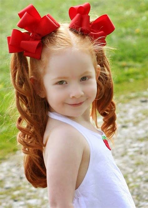 Little red head in pigtails. Pigtail Hair Bows, Pigtail Hairstyles, Twist Hairstyles, Cute ...