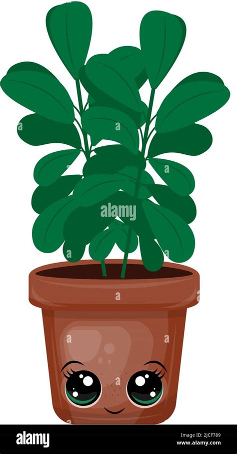 Clipart Home Plant in Cartoon Style. Cute Clip Art Home Plant. Vector Illustration of an Animal ...