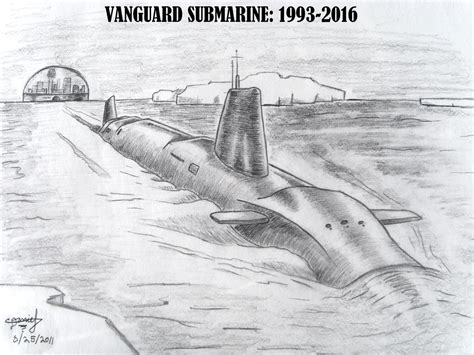 Realistic Submarine Drawing