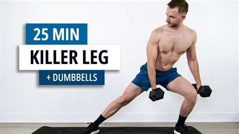 25 MIN KILLER LEGS WORKOUT with Dumbbell at Home [No Repeat] - YouTube