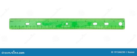 Green Plastic 12-inch Ruler Isolated on White Stock Photo - Image of retro, financial: 191546230